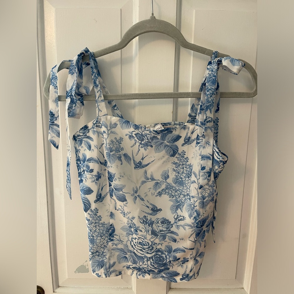 Riohas summer crop top in blue and white